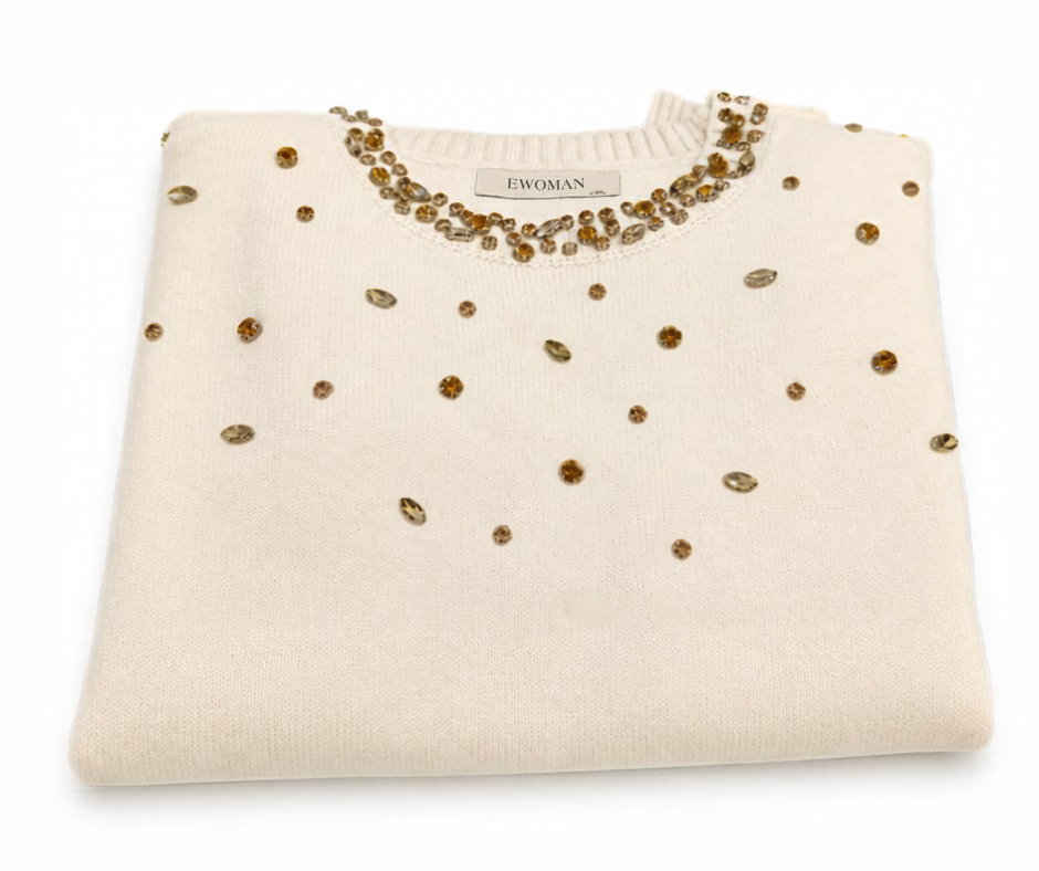 MAGLIONE  CON DETTAGLI PIETRE