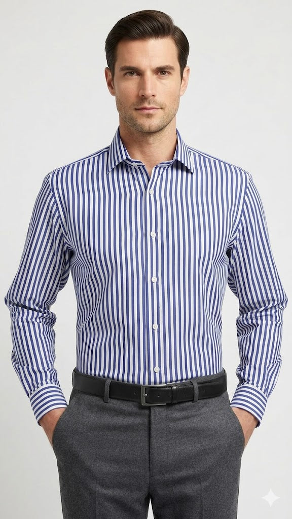 CHEMISE À RAYURES MARRON