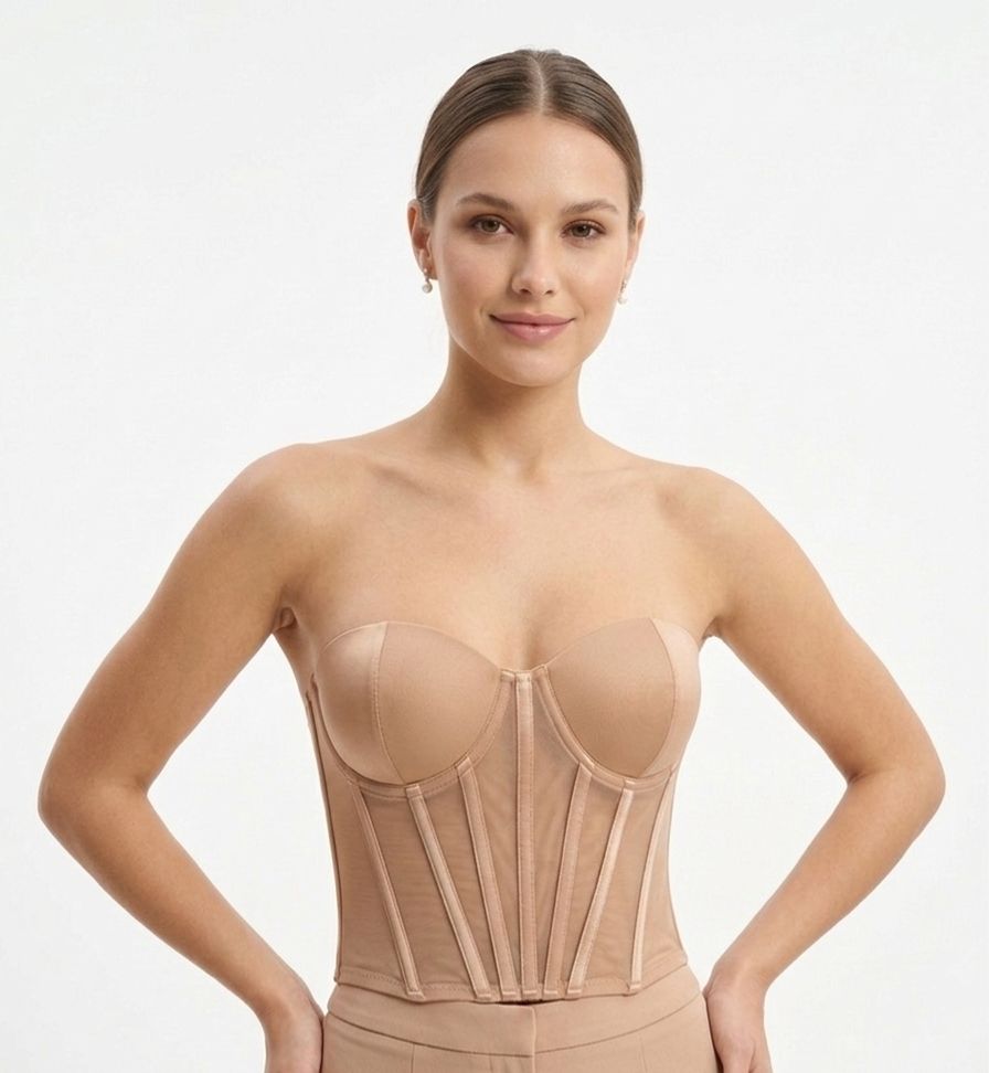 Top Bustier  Semitrasparente con Coppe