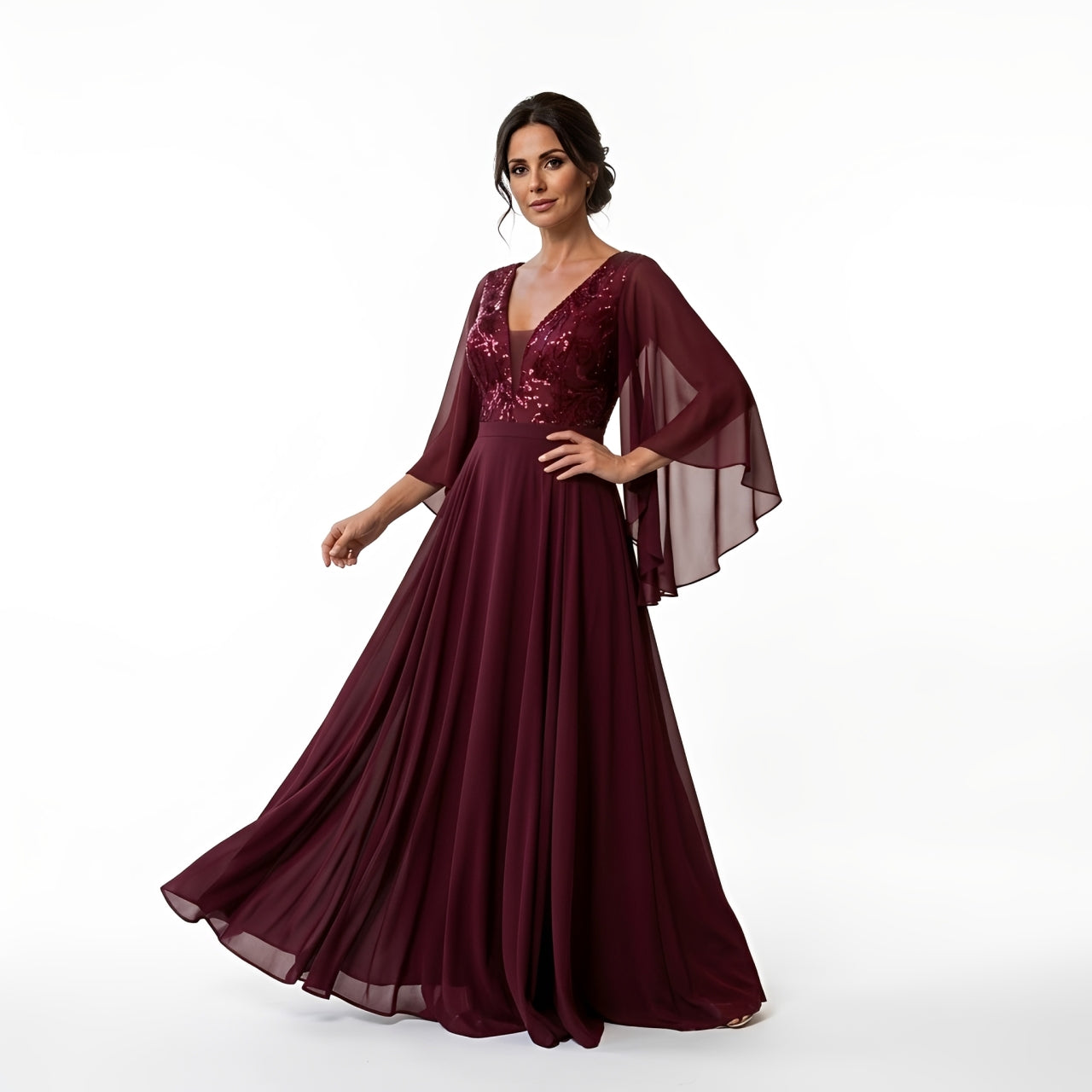 ABITO CHIFFON PAILLETTES