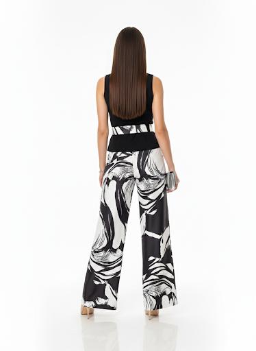 Tuta Look Black & White con Cintura Gioiello