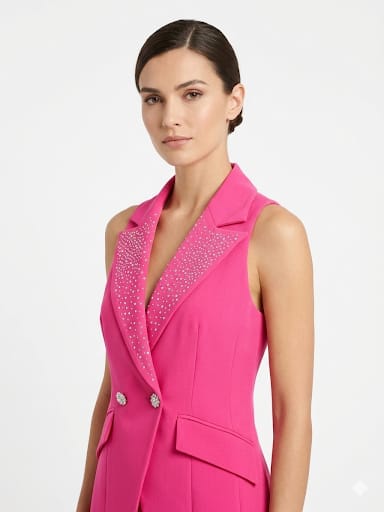 TAILLEUR SCOLLATURA E COLLO STRASS