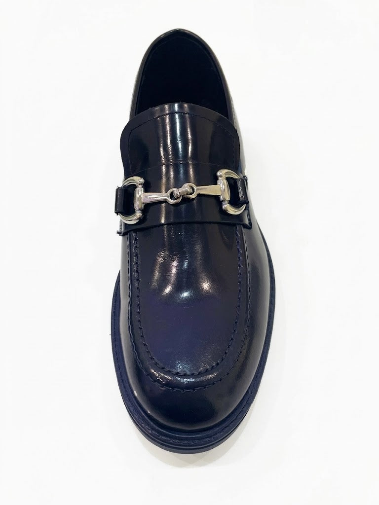 BLACK BUCKLE LOAFER
