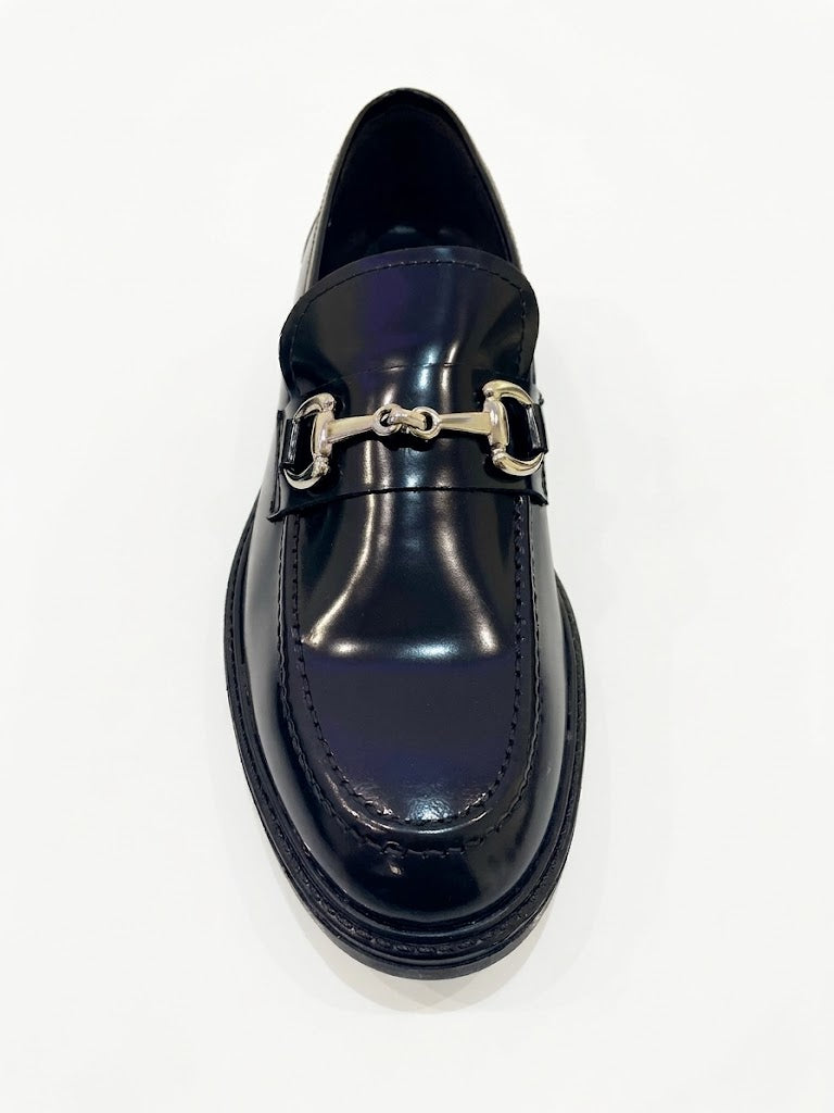 BLACK BUCKLE LOAFER